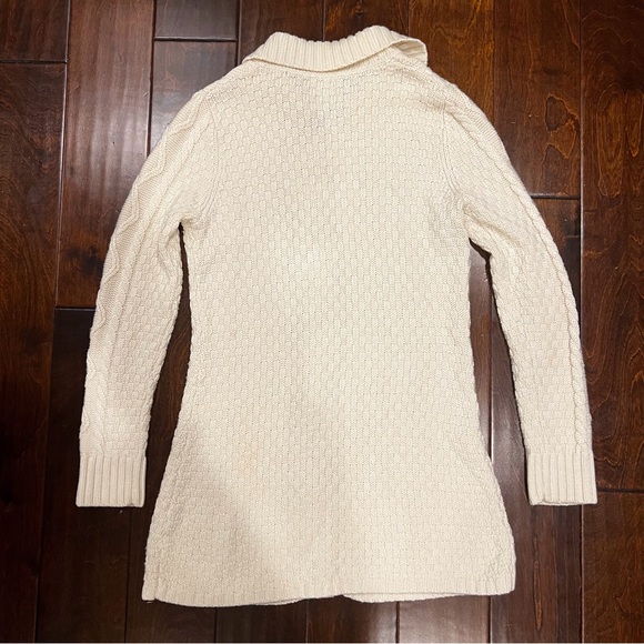 L.L.Bean Wool Blend Cream Cardigan Knitted Intricacy Excellent Flawless Size M - Picture 4 of 5